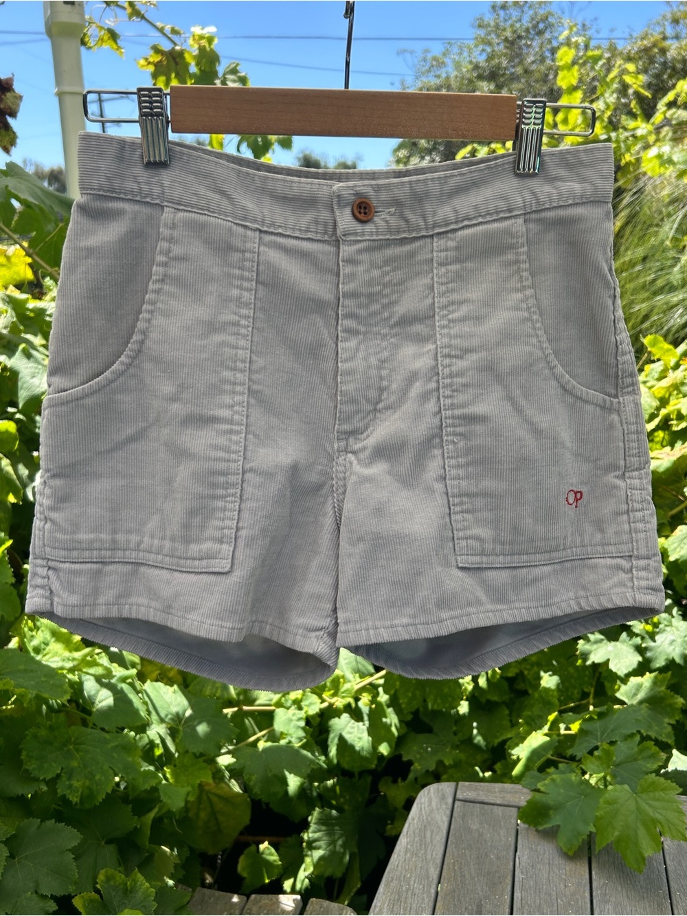 OP Light Gray Corduroy Bermuda Shorts with Front Pockets (New without Tags!)